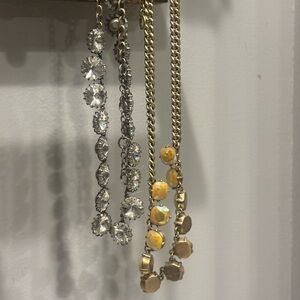 J. Crew Silver and Yellow Crystal Necklace